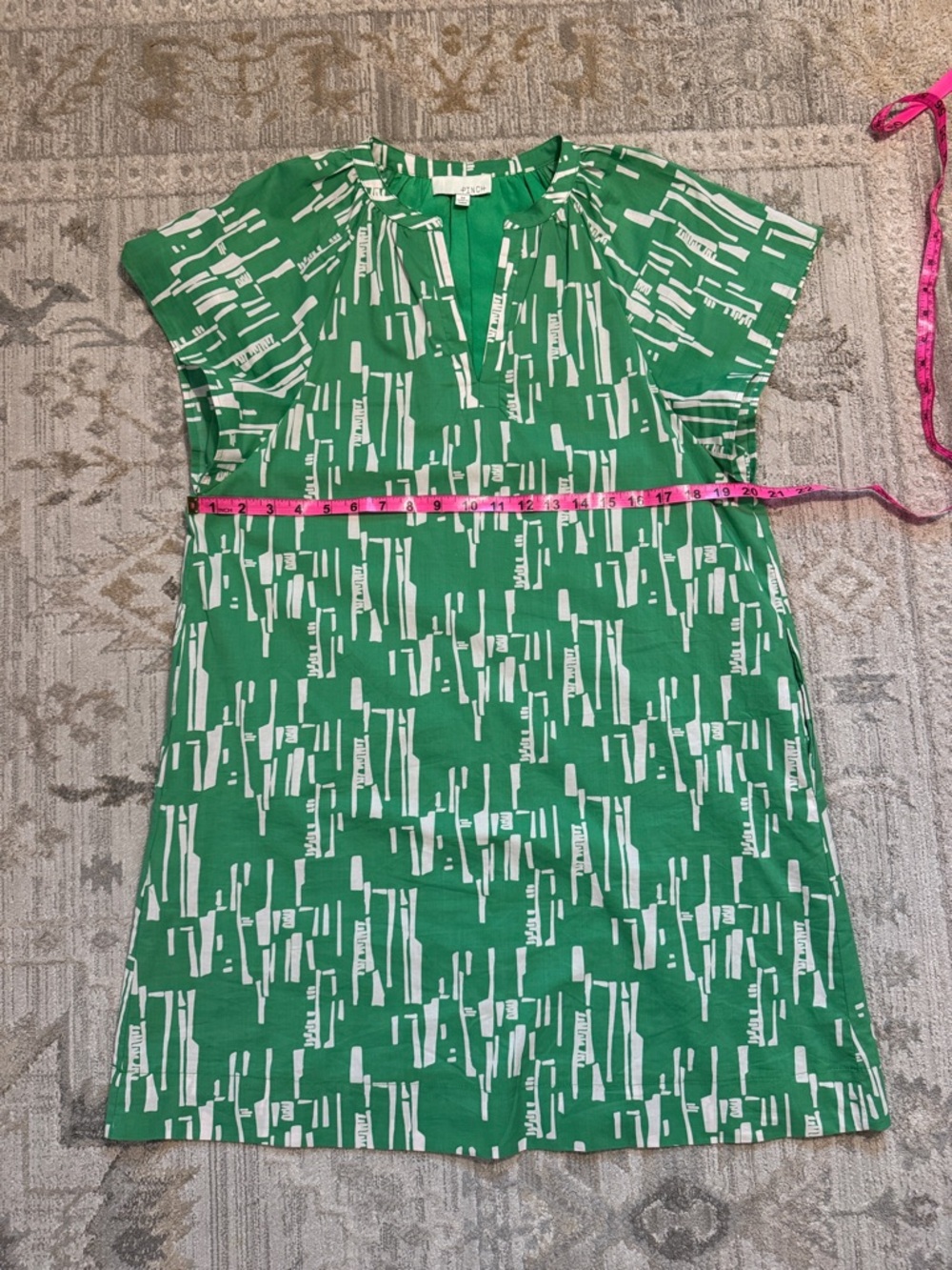 Pinch Green & White Printed Shift Dress - Picture 11 of 12